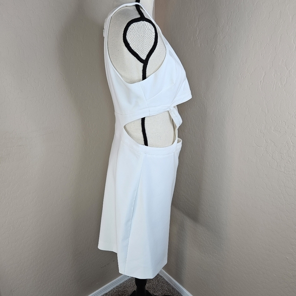Likely Womens Isadora White Mini Dress Sz 10 Crossfront Cut-out Hip Clubbing Fun - Picture 12 of 14